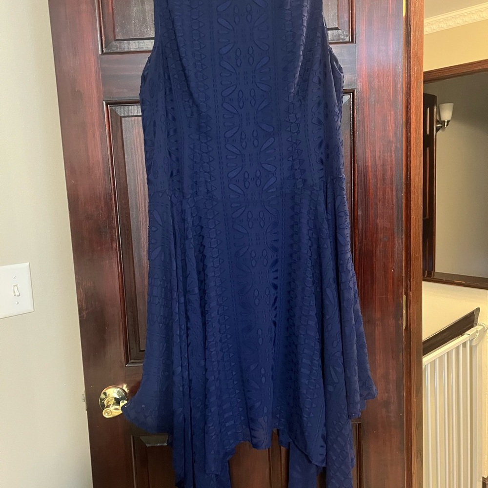 Tommy Hilfiger Blue Asymmetrical Strapless Sundress